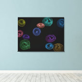 Toile Poisson-gelée multicolore sur arrière - plan noir (Insitu (Plancher de Bois))