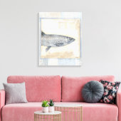 Toile Poisson gris sur Arrière - plan beige (Insitu(Salon))