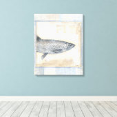 Toile Poisson gris sur Arrière - plan beige (Insitu (Plancher de Bois))