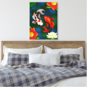 Toile Poisson Koi et blanc Lotus Lily Pad Pond (Insitu(Chambre))