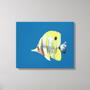 Toile Poisson-papillon à bandes de cuivre à deux panneau