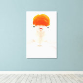 Toile Poisson rouge à tête blanche (Carassius auratus) (Insitu (Plancher de Bois))