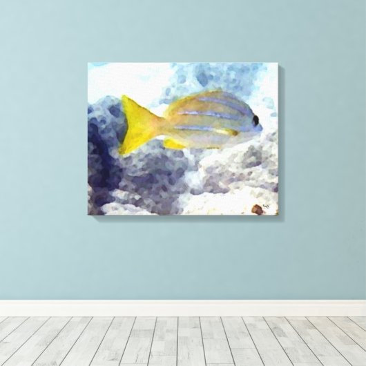 Toile Poisson sous-marin (Insitu (Plancher de Bois))