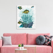 Toile Poissons Bleus Coques et Coraux (Insitu(Salon))