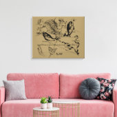 Toile Poissons Constellation Hevelius vers 1690 (Insitu(Salon))