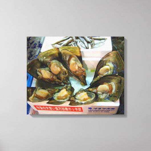 Toile Poissons de moules géantes Tsukiji, Tokyo, Japon (Recto)