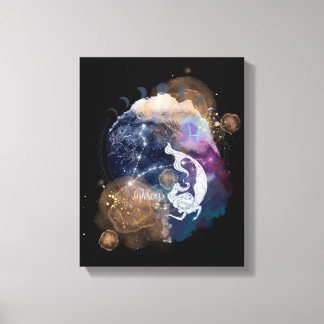 Toile Poissons Zodiac fleurie art mur pour cadeau d'anni