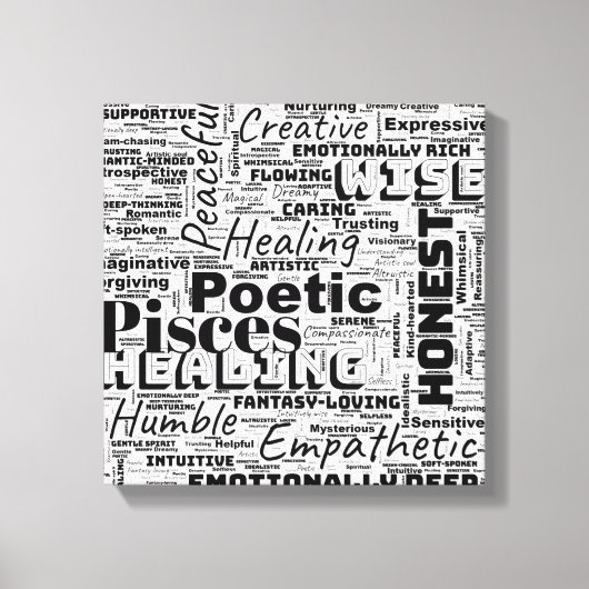 Toile Poissons Zodiac Word Cloud Inspiration (Recto)