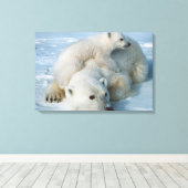 Toile Polaire_Ours_avec_Cub (Insitu (Plancher de Bois))