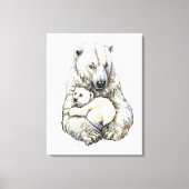 Toile Polar Bear And Cub (Recto)