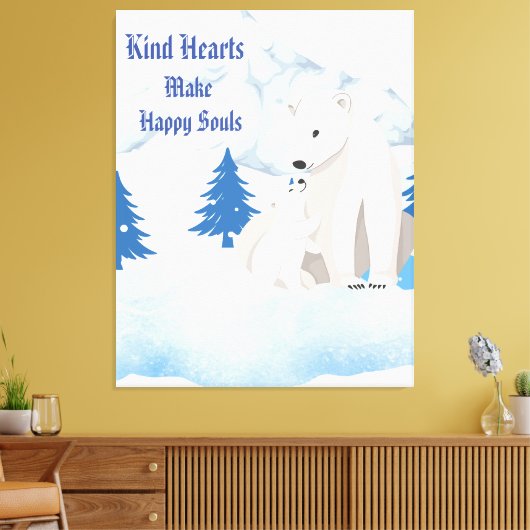Toile Polar Bear and Cub Arctic Wildlife Canvas Print (Insitu(Salon))