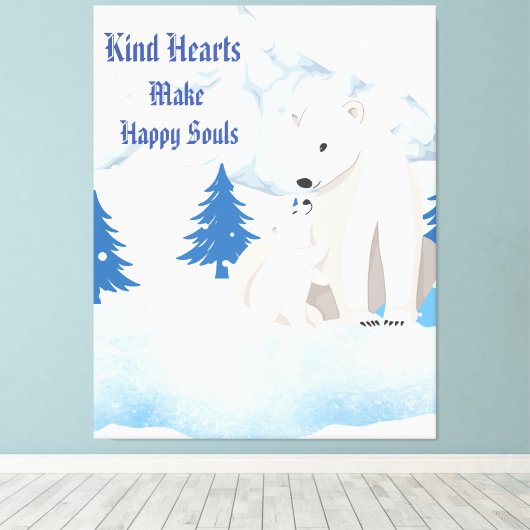 Toile Polar Bear and Cub Arctic Wildlife Canvas Print (Insitu (Plancher de Bois))