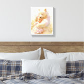 Toile Polar Bear Hug with Baby Girl Nursery Wall Poster (Insitu(Chambre))