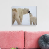 Toile Polar Bear Mother with Cub (Insitu(Salon))