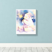 Toile Polar Bear Whimsical Watercolor Nursery Canvas (Insitu (Plancher de Bois))
