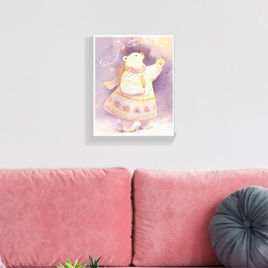 Toile Polar Bear Winter Magic | Whimsical Nursery Art (Insitu(Salon))