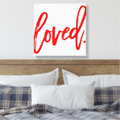 TOILE POLICE DE CARACTÈRES SCRIPT MODERNE ROUGE ADORÉE. (Insitu(Chambre))