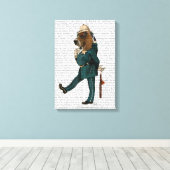 Toile Policier de Basset Hound (Insitu (Plancher de Bois))