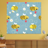 Toile Pollinant Les Abeilles, Flower Garden Scene. (Insitu(Salon))