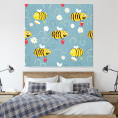 Toile Pollinant Les Abeilles, Flower Garden Scene. (Insitu(Chambre))