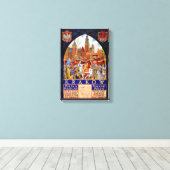 Toile Pologne Poster Vintage voyage de Cracovie restauré (Insitu (Plancher de Bois))