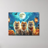 Toile Pomeranian Halloween Épouvantable (Recto)