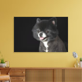 Toile Poméranien noir à gauche (Insitu(Salon))