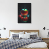 Toile Pomme colorée en anneaux d'énergie géométrique (Insitu(Chambre))