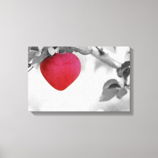 Toile Pomme en forme de coeur rouge dramatique (Recto)