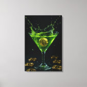 Toile Pomme Martini verre avec Bitcoin flottant Art (Recto)