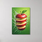 Toile Pomme rouge flottante avec Art numérique à eau (Recto)