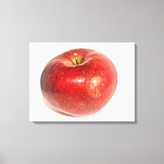 Toile Pomme rouge mûre - Art illustré (Recto)