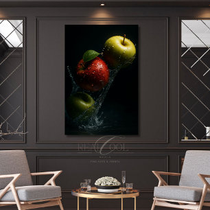 Toile Pommes à l'eau - Art de la photographie des fruits