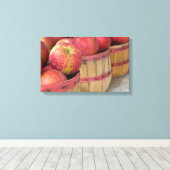 Toile pommes dans des paniers de boisseaux (Insitu (Plancher de Bois))