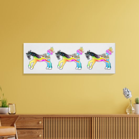 Toile PONIES D'Art Pop DE FORMAT LARGE ÉCHELONNÉES (Insitu(Salon))