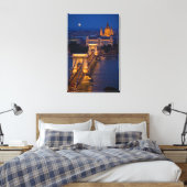 Toile Pont à chaîne et Pleine lune à la nuit (Insitu(Chambre))