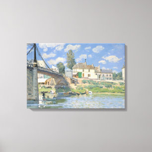 Toile Pont à Villeneu par Sisley Peinture Impressionnist