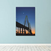 Toile Pont Arthur Ravenel Jr à Dusk (Insitu (Plancher de Bois))