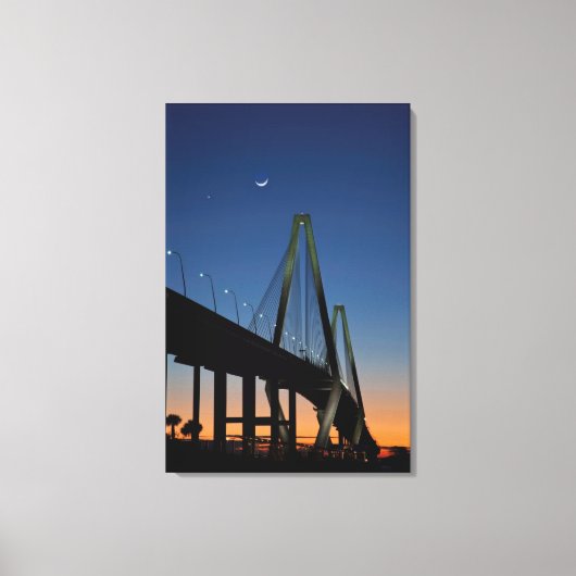 Toile Pont Arthur Ravenel Jr à Dusk (Recto)