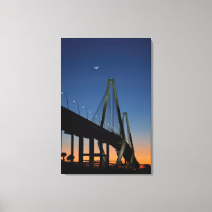 Toile Pont Arthur Ravenel Jr à Dusk