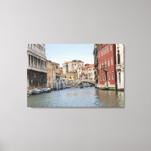 Toile Pont au-dessus d'un canal, canal grand, Venise,