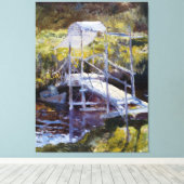Toile Pont blanc par John Twachtman (Insitu (Plancher de Bois))