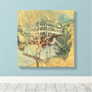 Toile Pont blanc par Twachtman, Impressionnisme vintage