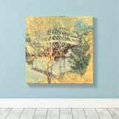 Toile Pont blanc par Twachtman, impressionnisme Vintage (Insitu (Plancher de Bois))
