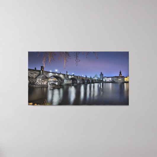 Toile Pont Charles de Prague la nuit (Recto)