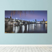 Toile Pont Charles de Prague la nuit (Insitu (Plancher de Bois))