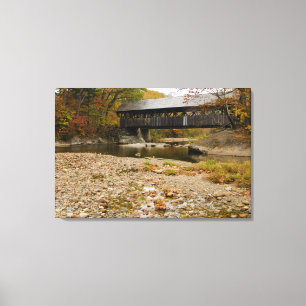 Toile Pont couvert de Newry sur la rivière en automne