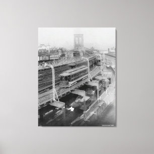 Toile Pont de Brooklyn vintage Photograph ferroviaire