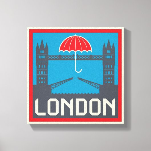 Toile Pont de Londres avec parapluie (Recto)
