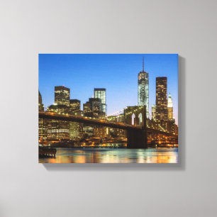 Toile Pont de Manhattan et de Brooklyn au crépuscule